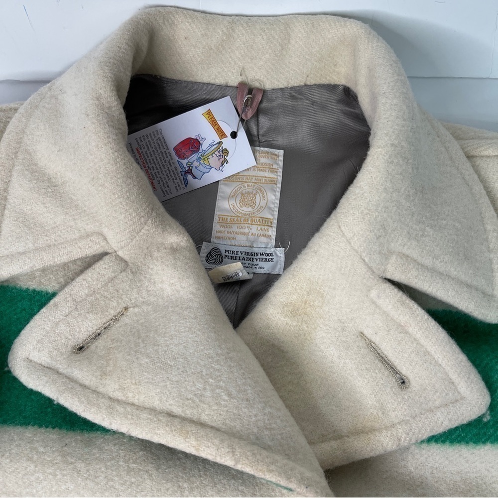 Vintage Hudson's Bay Company Coat 4 Point Blanket Wool Mackinaw Medium - Picture 7 of 17